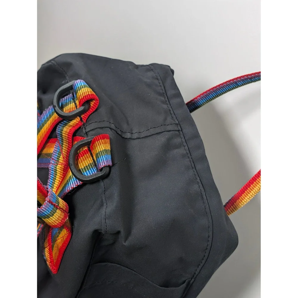 Fjallraven Unisex Backpack Kanken Rainbow Mini 23621 Vinylon F Black One Size
